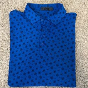 Blue & Black Skull & Golf Tees Patterned Polo Shirt